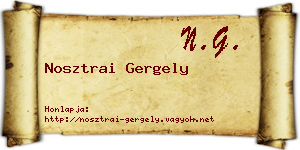 Nosztrai Gergely névjegykártya